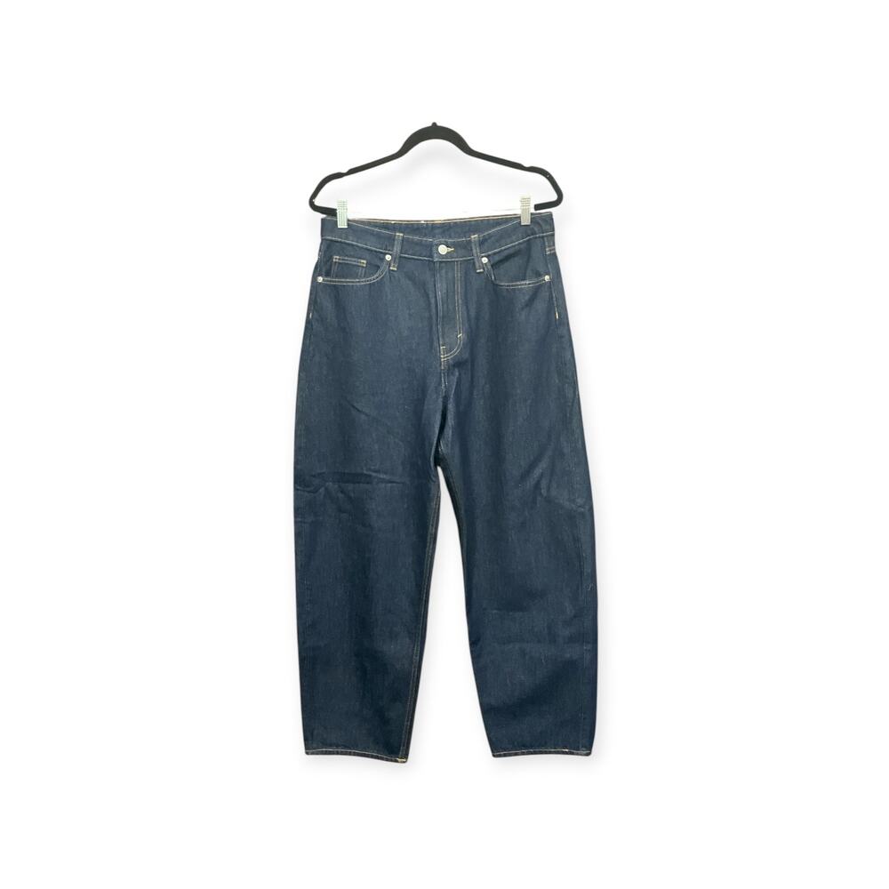 & Denim Barrel Loose Fit High Waist Jeans 8 Blue